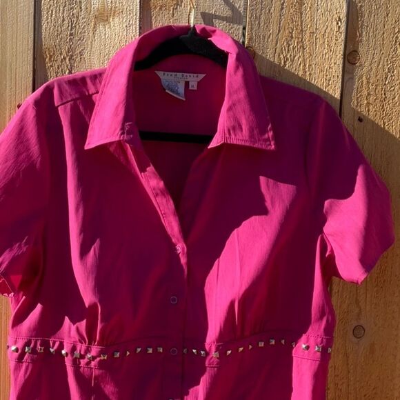 Take 50% OFF- Fred David Stretch Women's Button-Down Blouse, Size-XL - Picture 4 of 8